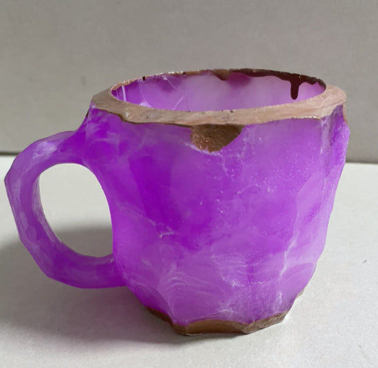 400ml Resin Mineral Crystal Coffee Mugs With Handles Elegant Fake Mineral Crystal Cup