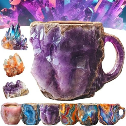 400ml Resin Mineral Crystal Coffee Mugs With Handles Elegant Fake Mineral Crystal Cup