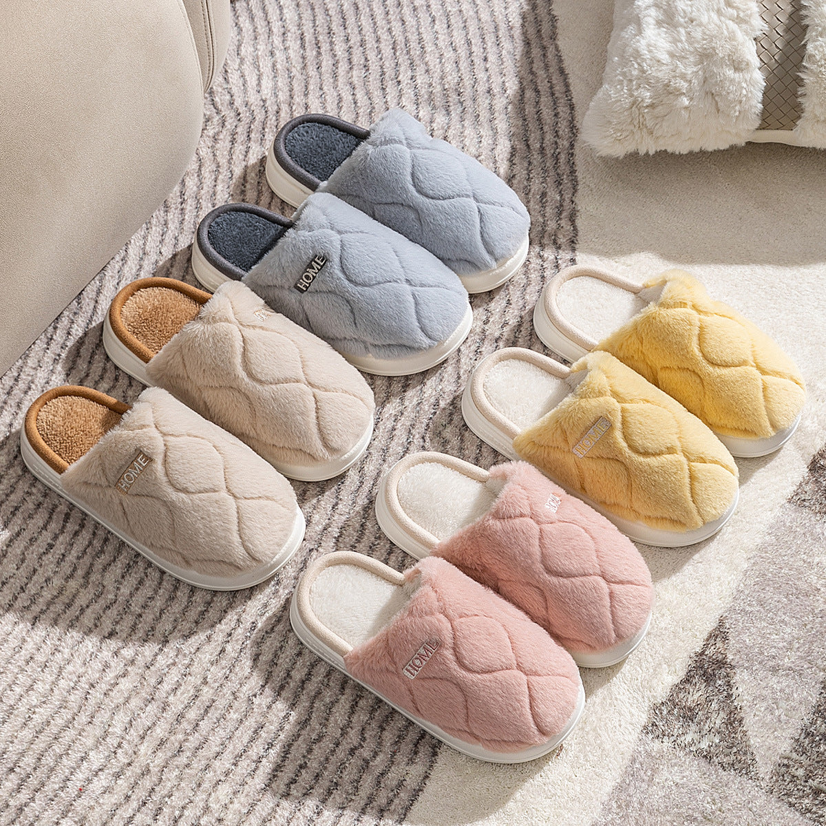 Plush Slippers Winter For Women and Men