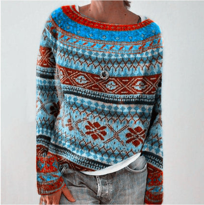 Women's Round-neck Loose Multicolor Fashion Pullover Sweater Casual Women's Clothing Fashion Knit Top Outerwear